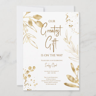 Invitación de Baby Shower de Navidad, Elegante Dor