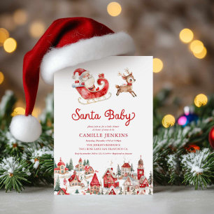 Invitación de Baby Shower de Navidad Santa Baby