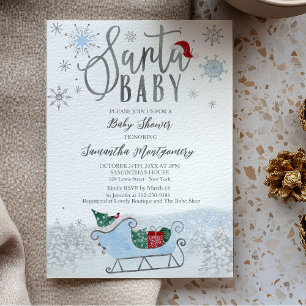 Invitación de Baby Shower de Navidad Santa Baby