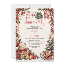 Invitación de Baby Shower de Navidad Santa Baby