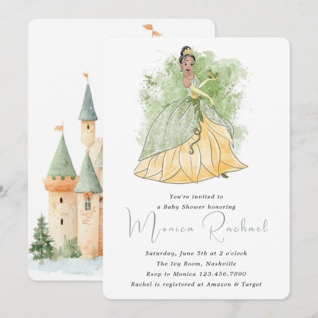 Invitación de baby shower de niña (Anverso / Reverso)