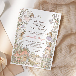 Invitación de Baby Shower de niña al jardín de had