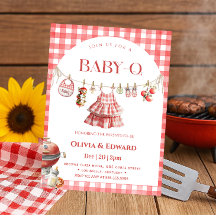 Invitación de Baby Shower de Niña BBQ en el Patio