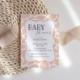 Invitación de Baby Shower de Niña Bebé Rosa con Ji