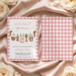 Invitación de Baby Shower de Niña Bebé Rosa Cultiv