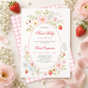 Invitación de baby shower de niña Berry Sweet