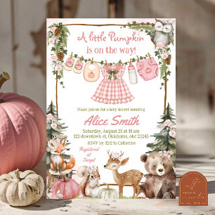 Invitación de Baby Shower de Niña Bosque de Calaba