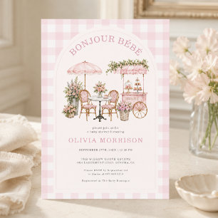 Invitación de Baby Shower de Niña Boujour Bebe Caf