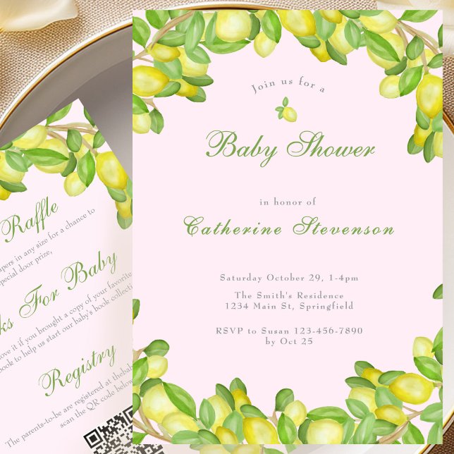 Invitación de Baby Shower de Niña con Doble Cara d (Subido por el creador)