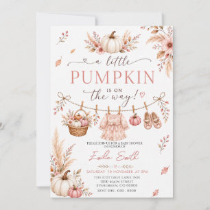 Invitación de Baby Shower de Niña con Estética de 