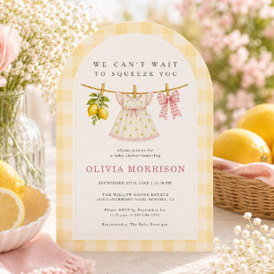 Invitación de Baby Shower de Niña con Estilo de Ro