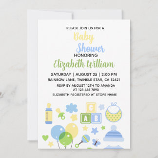 Invitación de Baby Shower de Niña con Hojas de Euc