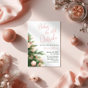 Invitación de Baby Shower de Niña con Lazo Rosa y