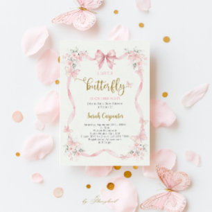 Invitación de Baby Shower de niña con mariposa