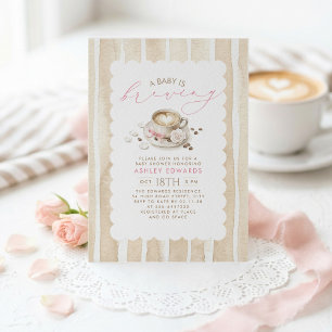 Invitación de Baby Shower de Niña con Taza de Café