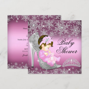 Invitación de Baby Shower de Niña con Zapatos Bril