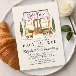 Invitación de Baby Shower de Niña de Café Francés