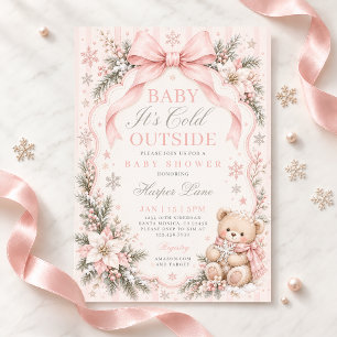 Invitación de Baby Shower de Niña de Invierno