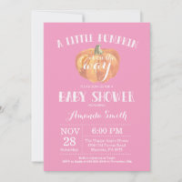 Invitación de Baby Shower de niña de otoño de cala