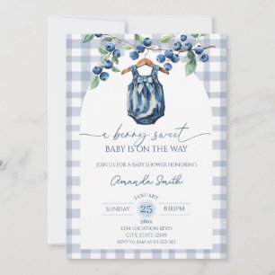 Invitación de baby shower de niña dulce arándano