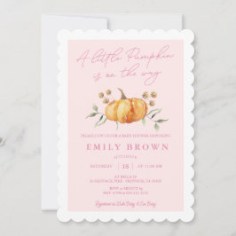 Invitación de Baby Shower de Niña Floral Calabacit