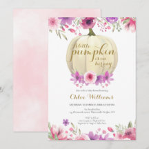 Invitación de Baby Shower de Niña Floral de Calaba