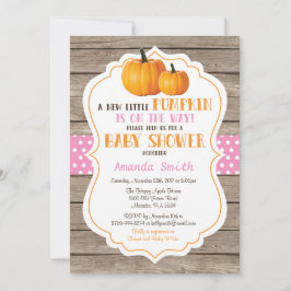 Invitación de Baby Shower de Niña Otoño Calabaza R