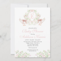 Invitación de Baby Shower de Niña Preppy Silly Goo