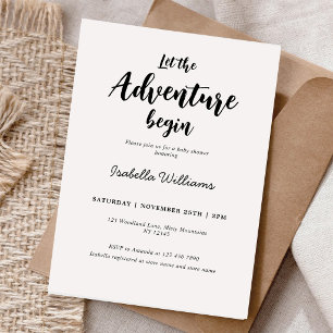 Invitación de Baby Shower de Niño Aventura en el B