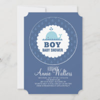 Invitación de Baby Shower de niño con anclas adora