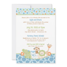 Invitación de Baby Shower de Niño con Animales Sal