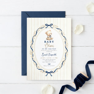 invitación de baby shower de niño con encanto clás
