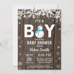Invitación de Baby Shower de Niño con Hombre de Ni