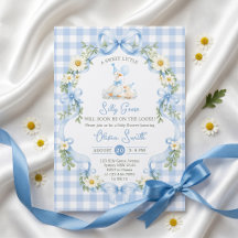 Invitación de Baby Shower de Niño con Lazo Azul Si