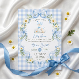 Invitación de Baby Shower de Niño con Lazo Azul Si