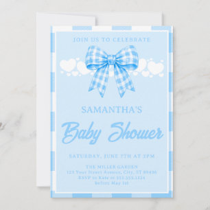 Invitación de Baby Shower de Niño con Lazo de Ging
