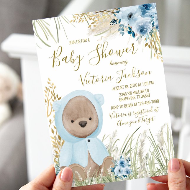 Invitación de Baby Shower de Niño con Pasto de Pam (Subido por el creador)