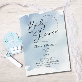 Invitación de Baby Shower de Niño con Splash Azul 
