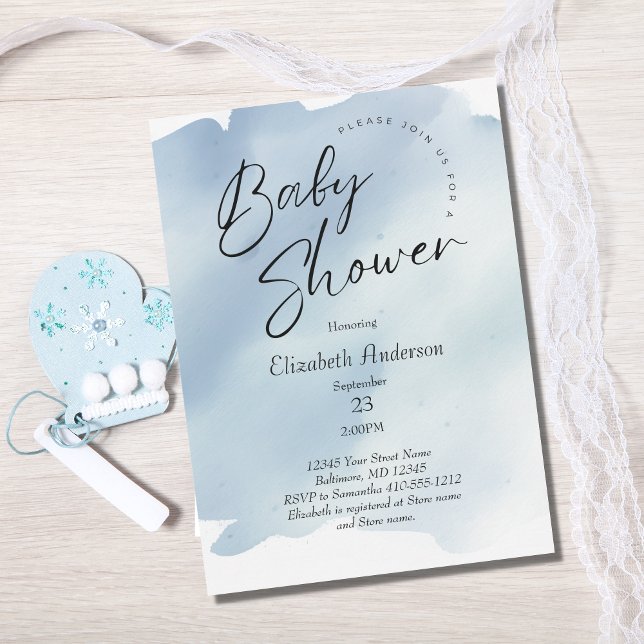 Invitación de Baby Shower de Niño con Splash Azul  (Subido por el creador)