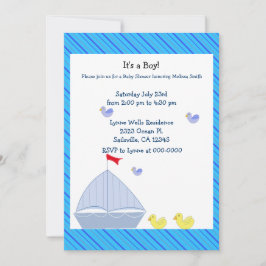 Invitación de Baby Shower de niño con tema de vele