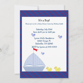 Invitación de Baby Shower de niño con tema de vele