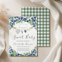Invitación de Baby Shower de Niño de Arándano Dulc