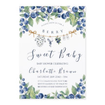 Invitación de Baby Shower de Niño de Arándano Dulc
