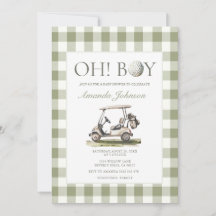 Invitación de Baby Shower de Niño de Golf Verde Sa