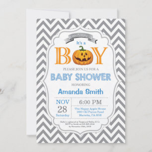 Invitación de Baby Shower de Niño de Halloween Cal