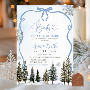 Invitación de baby shower de niño de invierno dibu