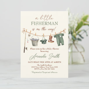 Invitación de Baby Shower de Niño Emocionado con C