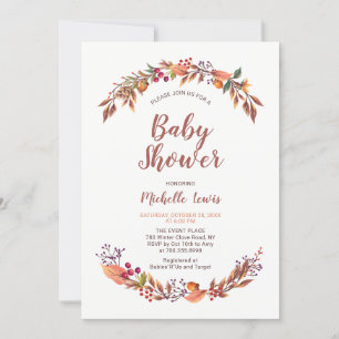 Invitación de Baby Shower de Niño Floral Moderno d
