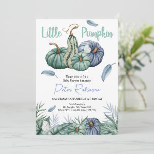 Invitación de Baby Shower de niño floral verde cal