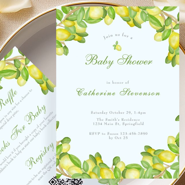 Invitación de baby shower de niño Lemon Boy a dobl (Subido por el creador)